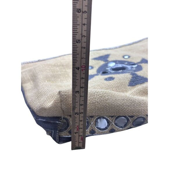 Star Mela Embellished Clutch Bag With Tassel Jute & Cotton - Picture 9 of 9